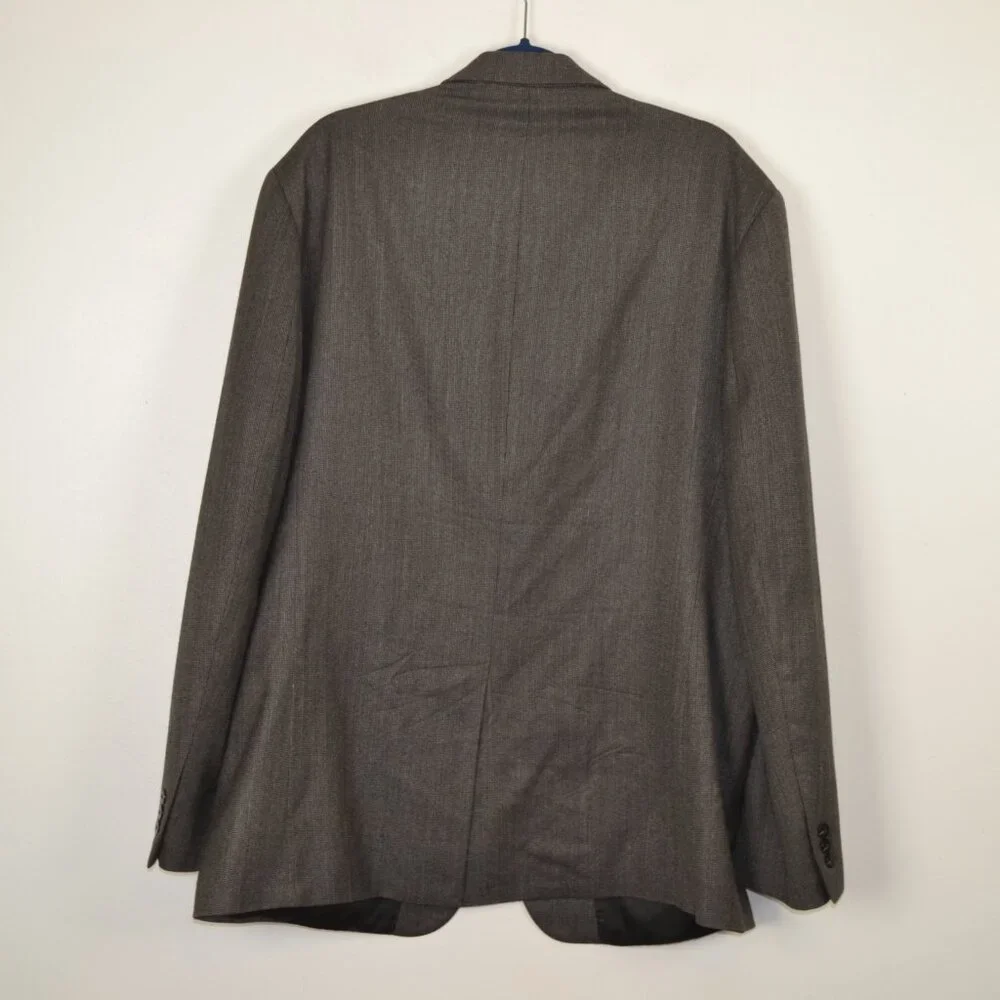 Petrocelli Sport Coat Mens 46L Wool Silk Sport Blazer 2 Side Pockets Gray Jacket
